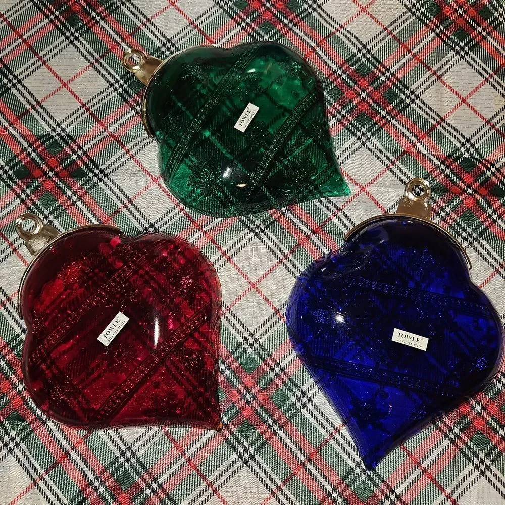 Set of Three Snowflake Ornament Condiment Bowls by Towle Silversmiths.